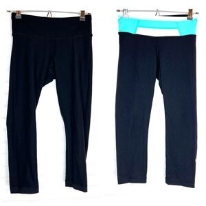 Lululemon Crop Leggings Cropped Womens Size 4 Black Reversible